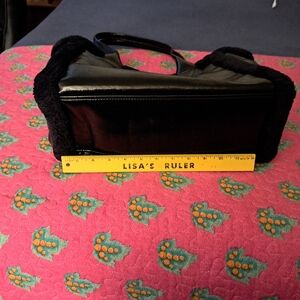 Black Faux Fur Tote Bag